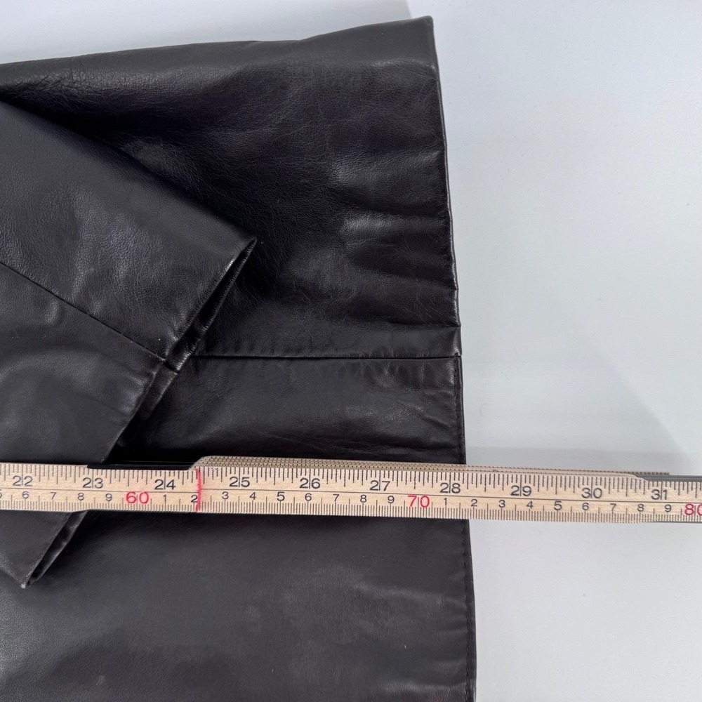 Vintage Chosen Couture XL Black Leather Blazer Jacket Women's Mid Length Parisia - Picture 14 of 16